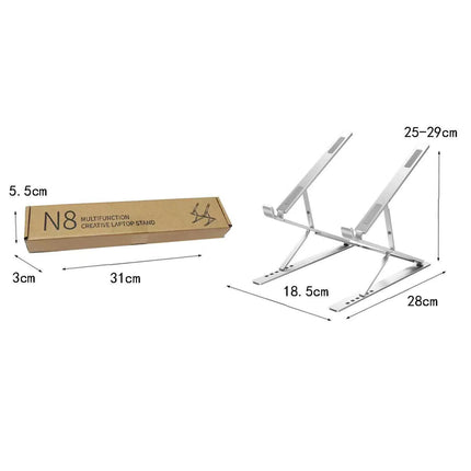Soporte de Laptop de Aluminio Plegable, Ajuste Doble 6+9 Niveles, Estructura Triangular Reforzada, Soporte Elevador Portátil