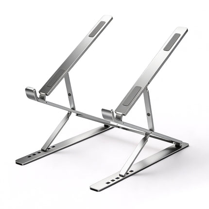 Soporte de Laptop de Aluminio Plegable, Ajuste Doble 6+9 Niveles, Estructura Triangular Reforzada, Soporte Elevador Portátil