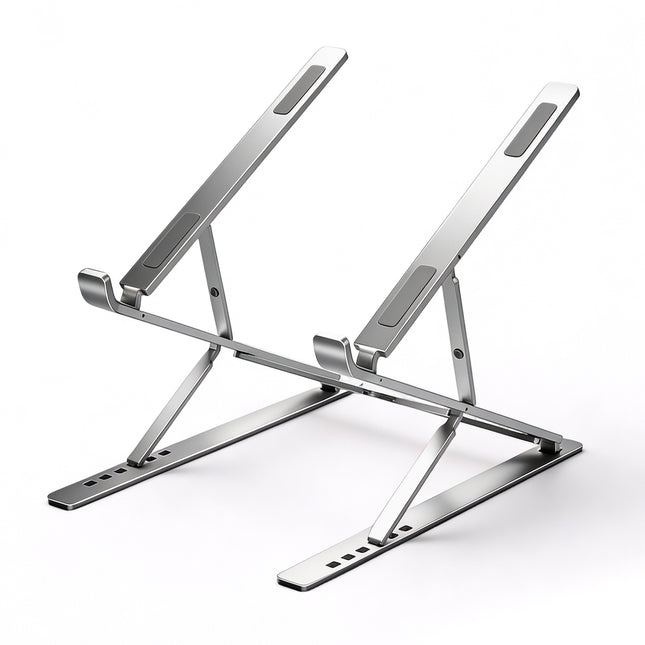 Soporte de Laptop de Aluminio Plegable, Ajuste Doble 6+9 Niveles, Estructura Triangular Reforzada, Soporte Elevador Portátil