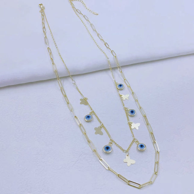 Collar De Doble Capa Personal De Ojos De Diablo Inconvencional De Moda Para Fiesta