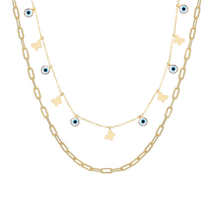 Collar De Doble Capa Personal De Ojos De Diablo Inconvencional De Moda Para Fiesta