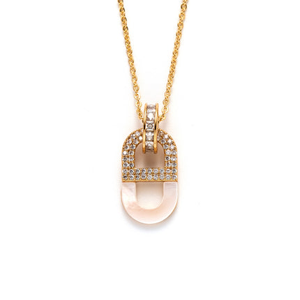 Collar En Dije Con Circon Brillante En forma de 8,Cobre Chapado En Oro 18K