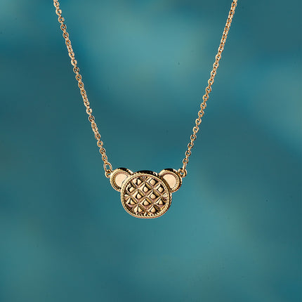 Collar De Moda Con Colgante De Osito Estilo INS, Cobre Chapado En Oro 18K