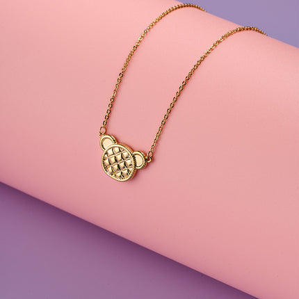 Collar De Moda Con Colgante De Osito Estilo INS, Cobre Chapado En Oro 18K