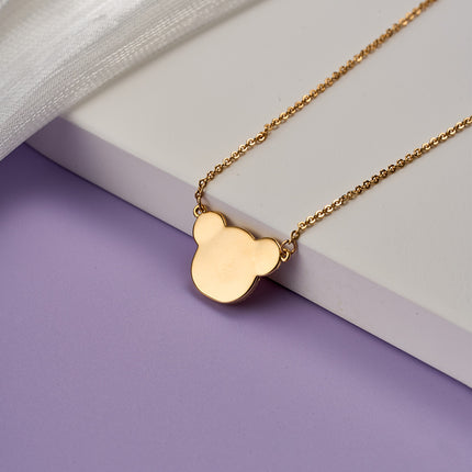 Collar De Moda Con Colgante De Osito Estilo INS, Cobre Chapado En Oro 18K