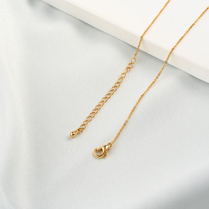 Collar De Capas Cobre Chapado En Oro 14K Con Colgantes De circonitas