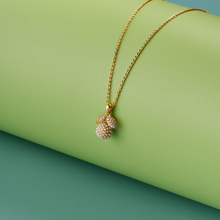 Collar En Dije Cobre Chapados En Oro De 18K Fruta Estilo Ins Diseño Único