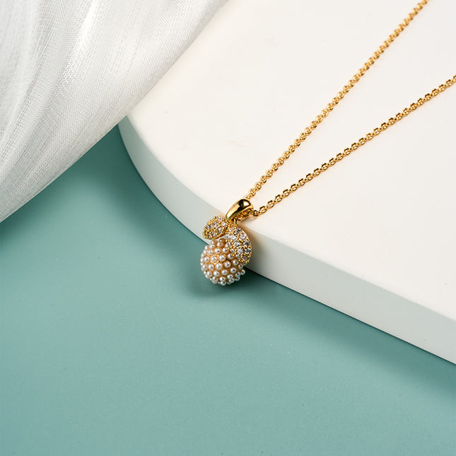 Collar En Dije Cobre Chapados En Oro De 18K Fruta Estilo Ins Diseño Único