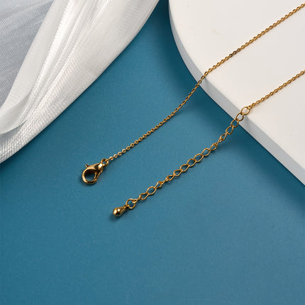 Collar Colgante De Oro 18K Luna Forma De Corazón Con Zirconia