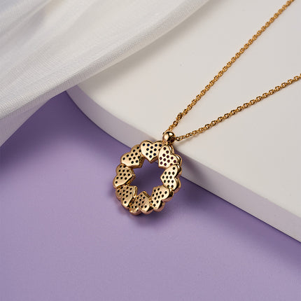 Collar De Cobre 18K Con Dije De Corazones De Colores, Romántico y Moderno