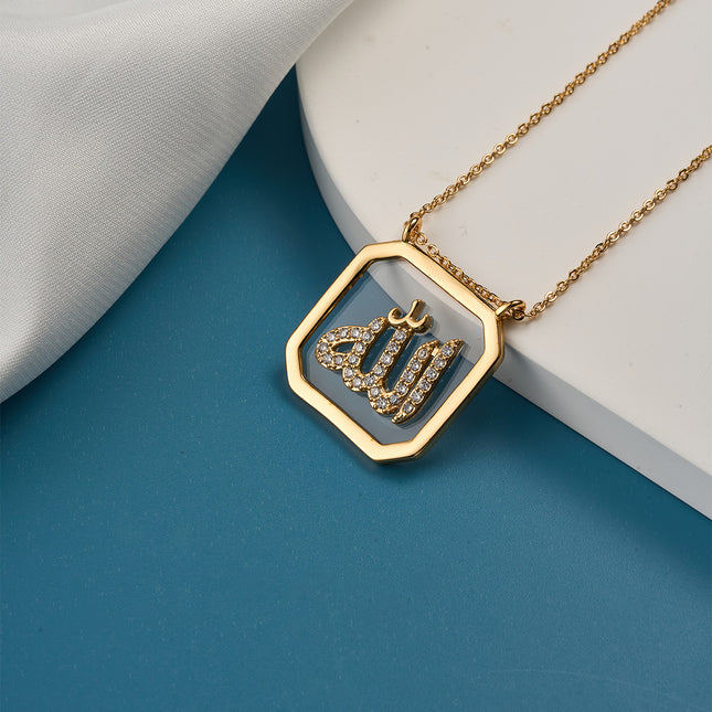 Collar De Cobre Chapado Oro 18K Vintage Y Minimalista De Placa Cuadrada