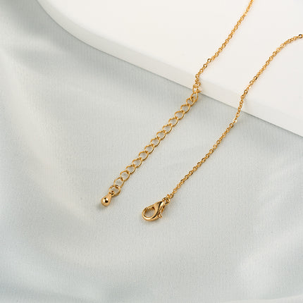 Collar De Doble Capa Con Trébol De Cobre Chapado En Oro 14K Diseño Moderno