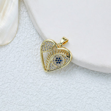 4pcs Set Colgantes De Cobre Chapado En Oro Con Corazón Para Collar