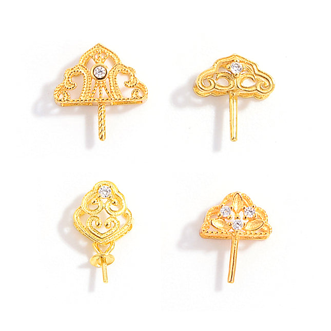 4PCS Set Colgante Con Formas Variadas Baño De Oro Para Collar