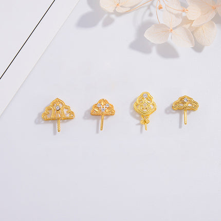 4PCS Set Colgante Con Formas Variadas Baño De Oro Para Collar