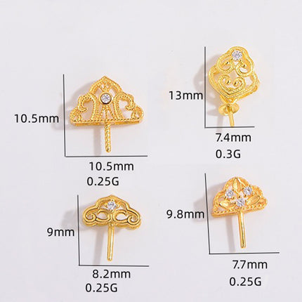 4PCS Set Colgante Con Formas Variadas Baño De Oro Para Collar