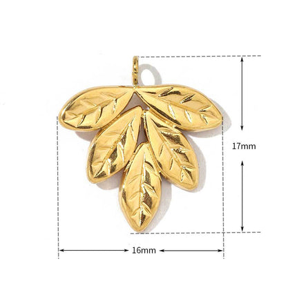 4PCS Kit Colgantes De Acero Inoxidable: Flor, Hoja, Diseño Calado Y Rosa
