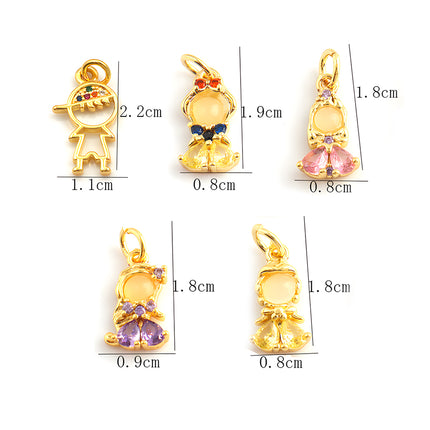 5PCS Set Colgantes De Cobre Diseños Elegantes De Figuras Humanas