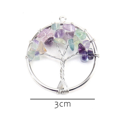 Set De 5 Colgantes Con Árbol De La Vida Hecho De Piedras Naturales