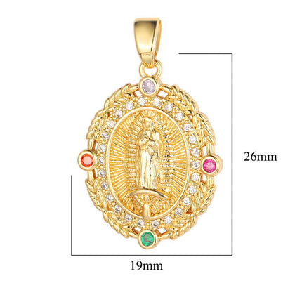 4PCS Set De Colgantes Elegantes Con Diferentes Imágenes De Virgen María