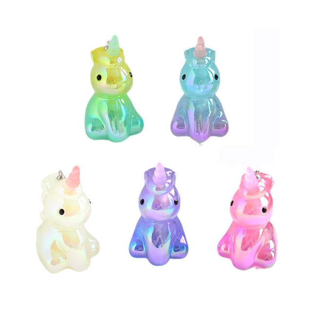 5PCS Set De Colgantes Con Diseño De Unicornio En Colores Degradados