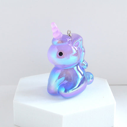 5PCS Set De Colgantes Con Diseño De Unicornio En Colores Degradados