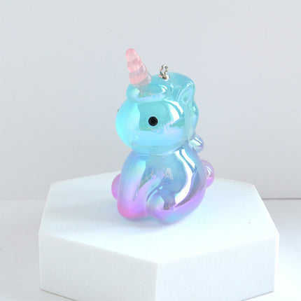 5PCS Set De Colgantes Con Diseño De Unicornio En Colores Degradados