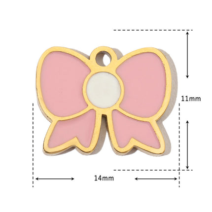 4PCS Kit De Colgantes De Acero De Titanio: Flor, Sonrisa, Oso Y Mariposa