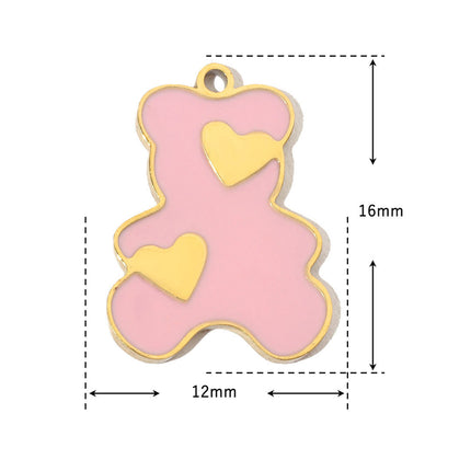 4PCS Kit De Colgantes De Acero De Titanio: Flor, Sonrisa, Oso Y Mariposa