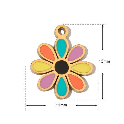 4PCS Kit De Colgantes De Acero De Titanio: Flor, Sonrisa, Oso Y Mariposa
