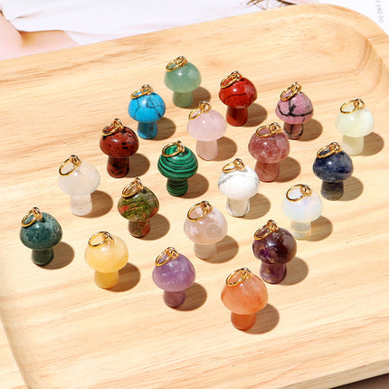 5PCS Set De Colgantes Vintage Con Cristales En Forma De Hongo