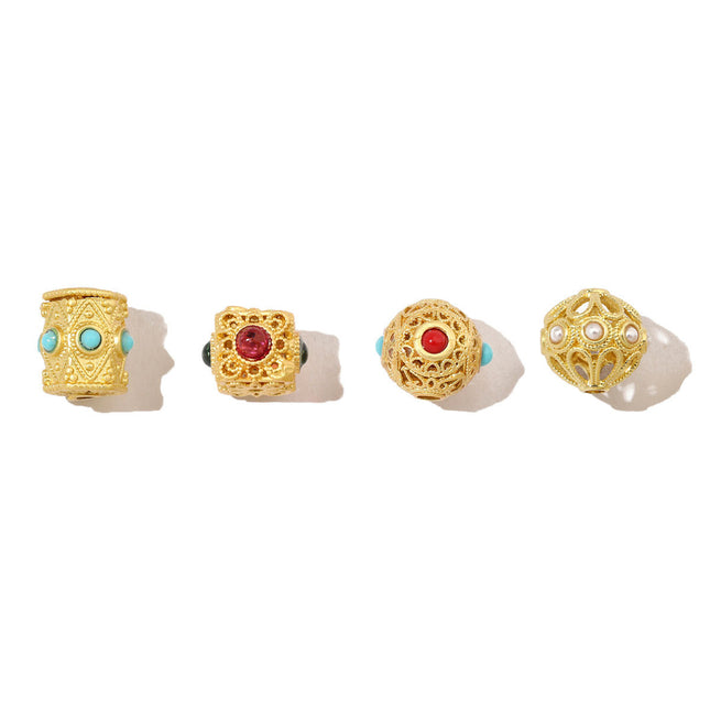 Set De 4 Colgantes De Cobre Estilo Antiguo Rosario Accesorios De Joyería