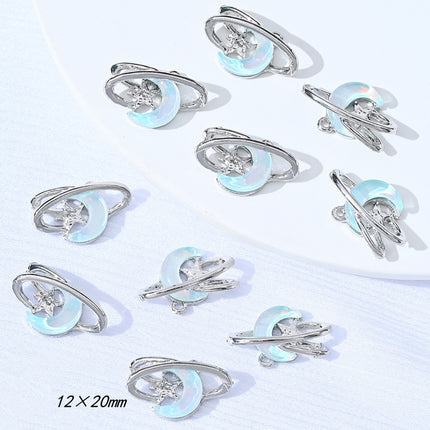5PCS Set De Colgantes Elegantes De Aleación: Luna, Mariposa, Estrellas