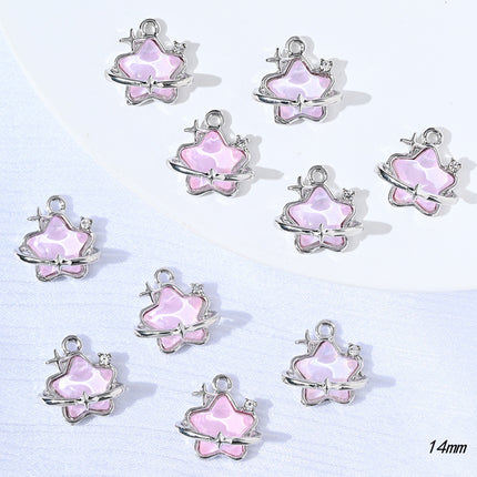 5PCS Set De Colgantes Elegantes De Aleación: Luna, Mariposa, Estrellas