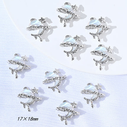 5PCS Set De Colgantes Elegantes De Aleación: Luna, Mariposa, Estrellas
