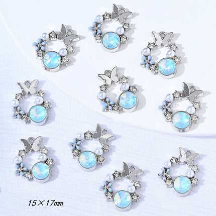 5PCS Set De Colgantes Elegantes De Aleación: Luna, Mariposa, Estrellas