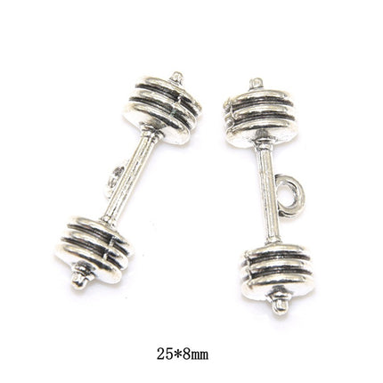 5pcs Set De Colgantes De Aleación Minimalistas De Levantamiento De Pesas