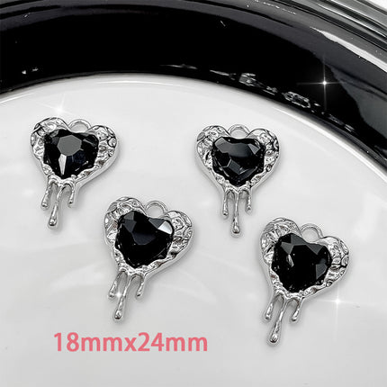 4PCS Set Colgantes Estilo Dark Y2K, Corazón Sangrante, Dientes, Lazo