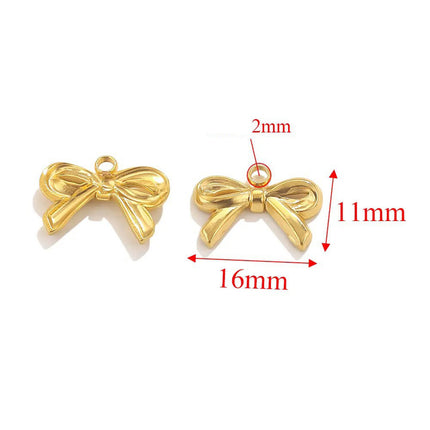 4PCS Set Colgantes De Acero Inoxidable Lazo Dorado Diferentes Diseños
