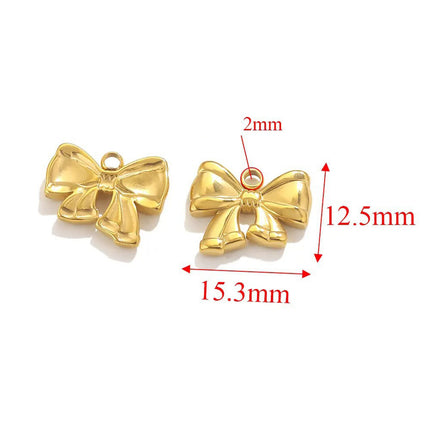 4PCS Set Colgantes De Acero Inoxidable Lazo Dorado Diferentes Diseños