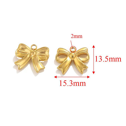 4PCS Set Colgantes De Acero Inoxidable Lazo Dorado Diferentes Diseños