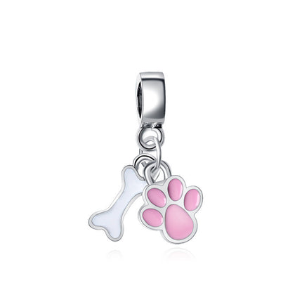 6PCS Set Colgantes Perro, Diversos Diseños y Huellas, Acero Inoxidable